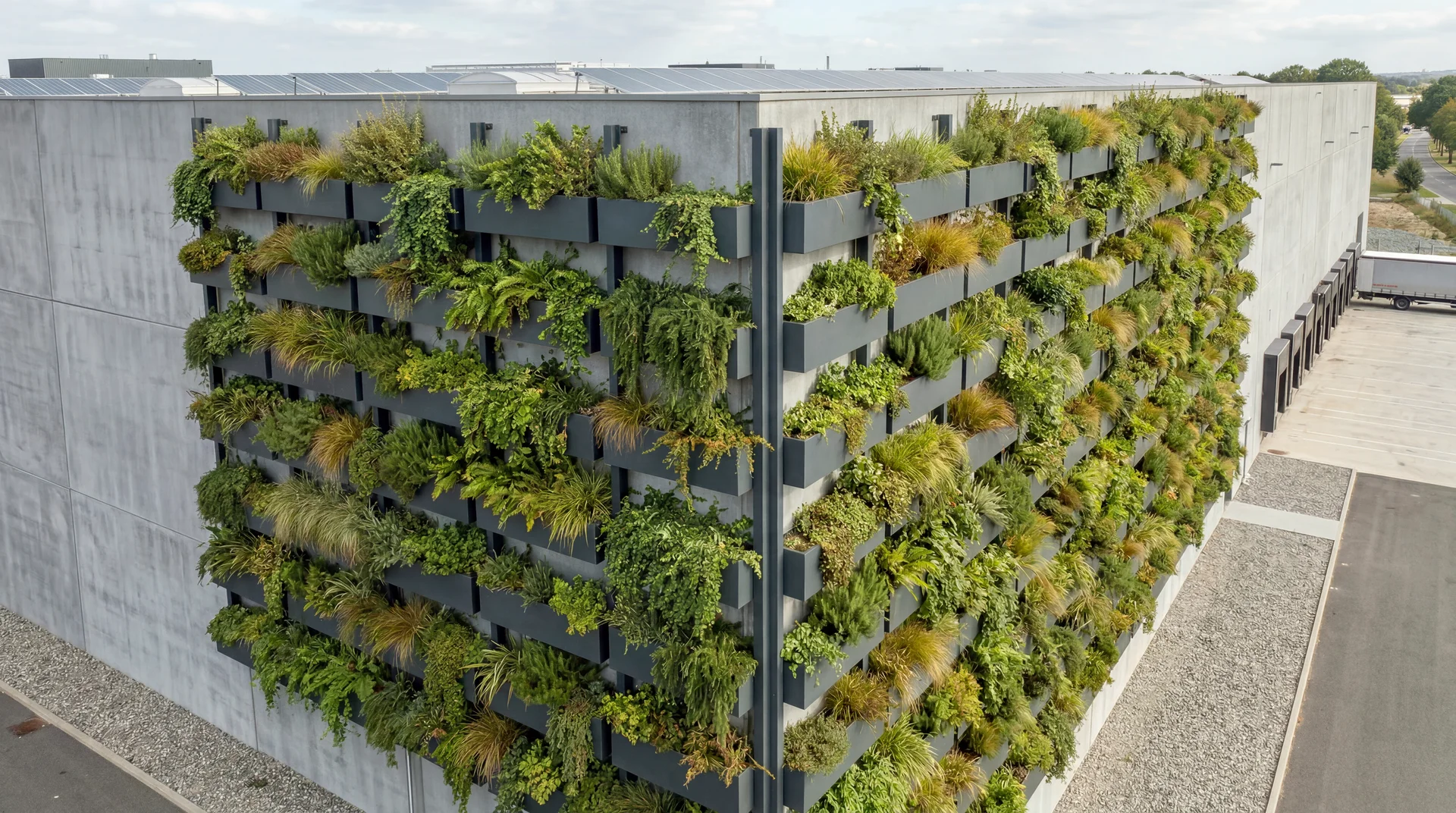 Growclad Fassadenbegrünung - freistehende Rahmenkonstruktion
