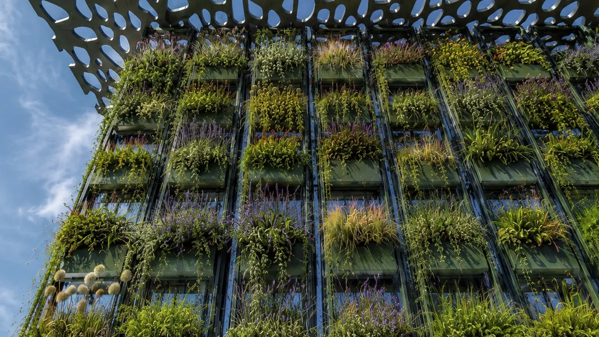 Growclad Fassade im Wachstum
